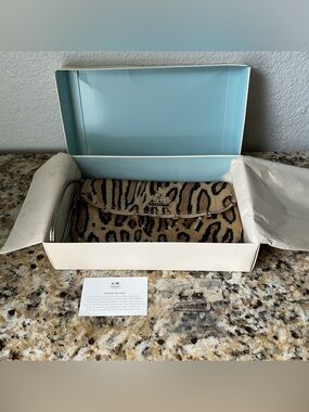Coach Sequin Large Leopard special Edition Clutch 43442